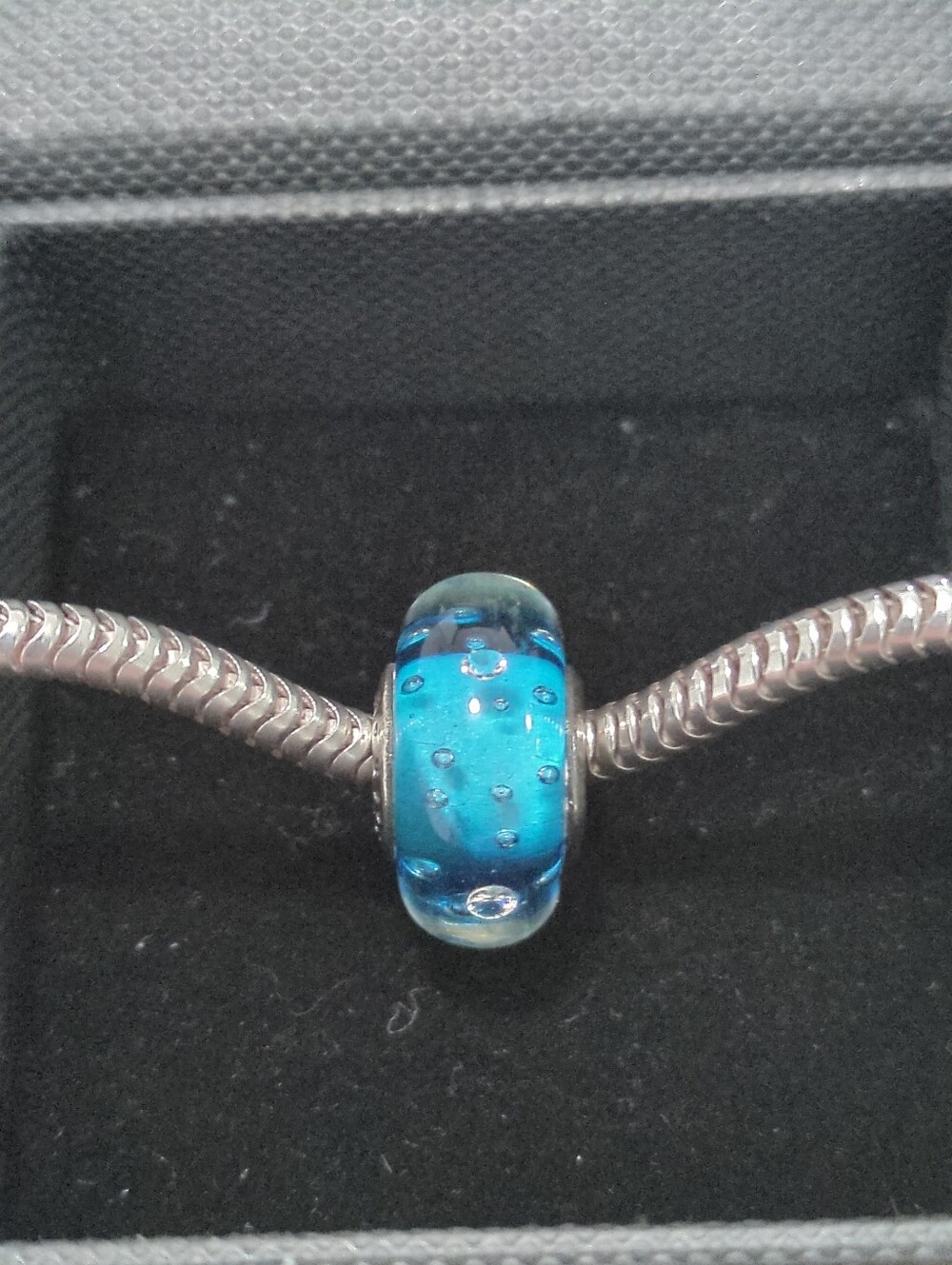 ❤️ EUC PANDORA CHARM GLASS MURANO BLUE 925 ALE